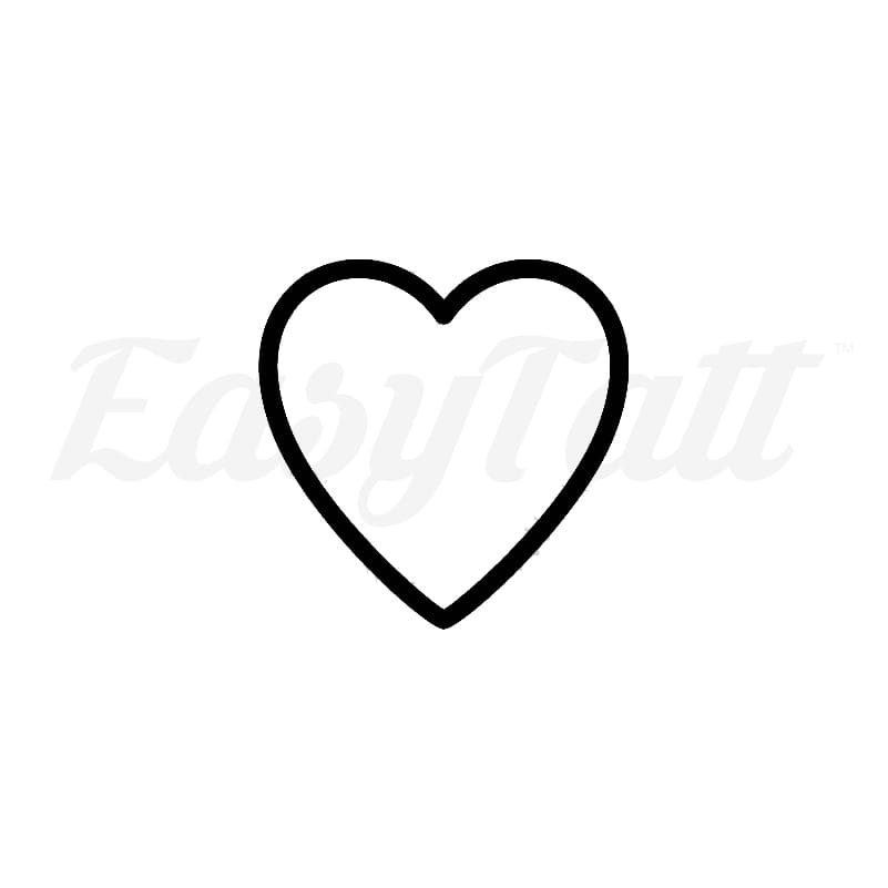 heart outline temporary tattoo
