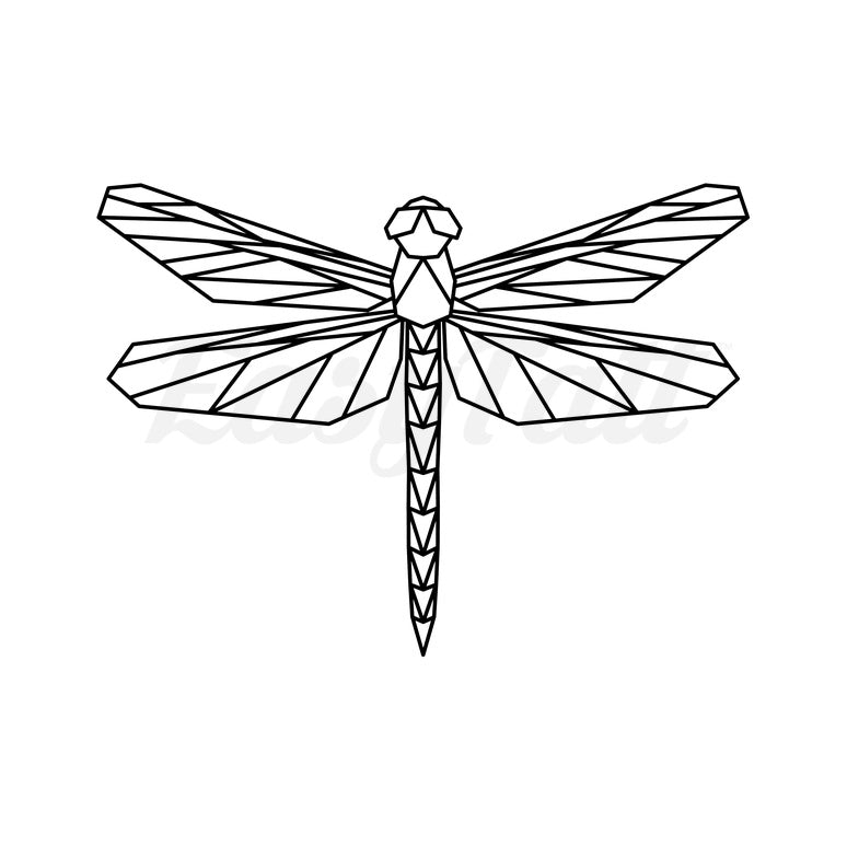 Geometric Dragonfly - Temporary Tattoo