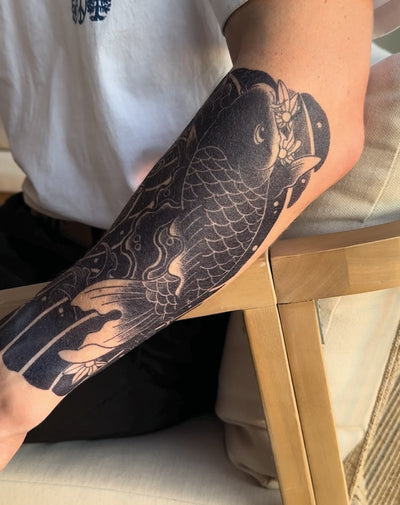 (Half Sleeve) Japanese Koi Fish - Semi-Permanent Tattoo