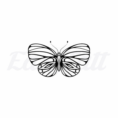 Line Work Butterfly - Temporary Tattoo