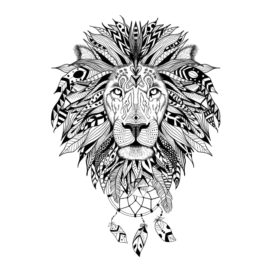 Lion - Temporary Tattoo