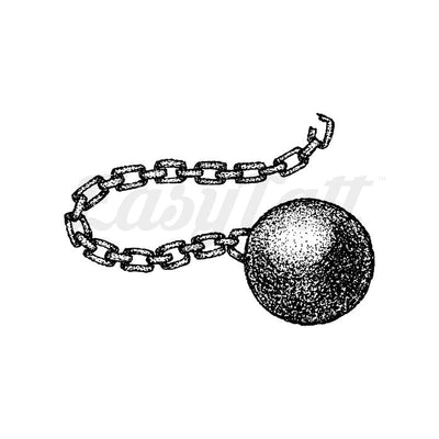 Ball and Chain - Temporary Tattoo
