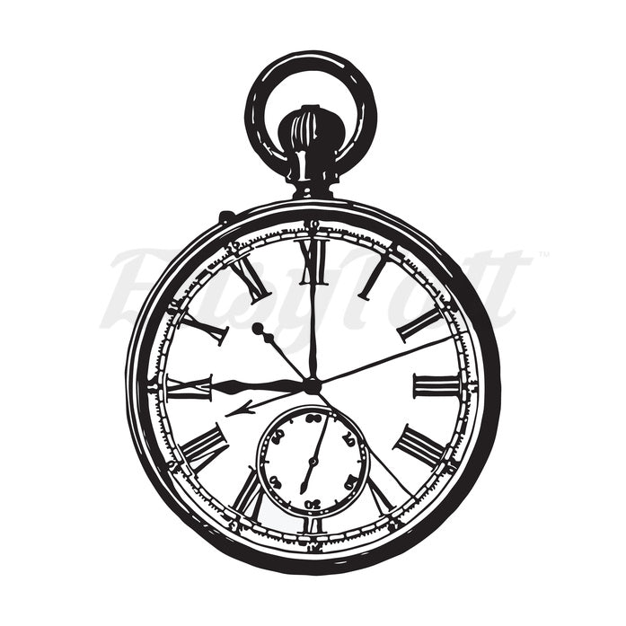 Pocket Watch - Temporary Tattoo