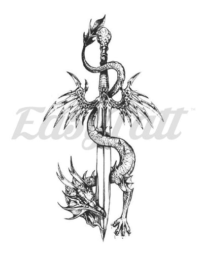 Dragon Sword - Temporary Tattoo