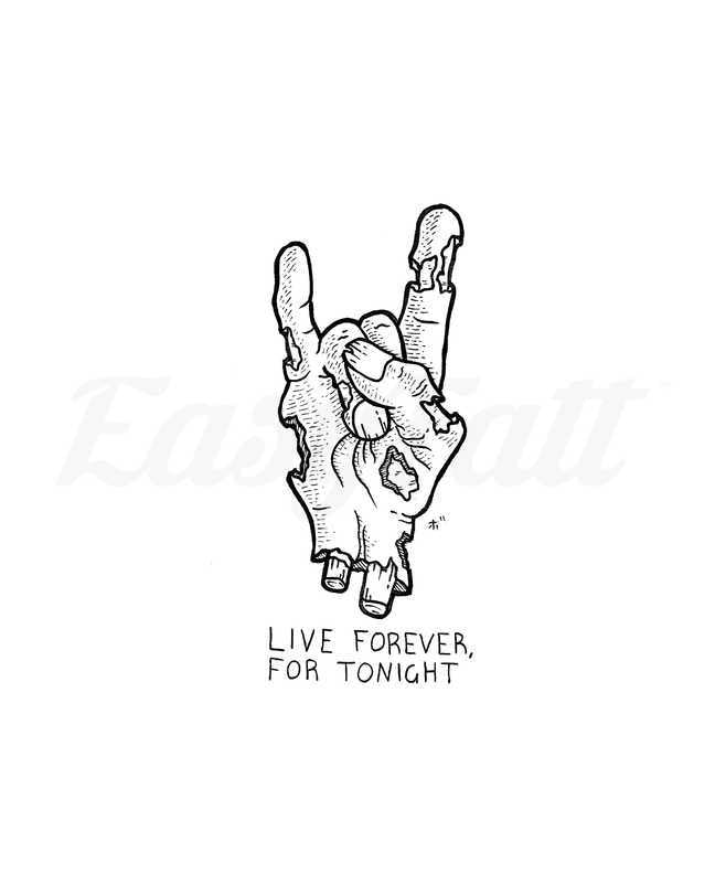 Live Forever - Temporary Tattoo