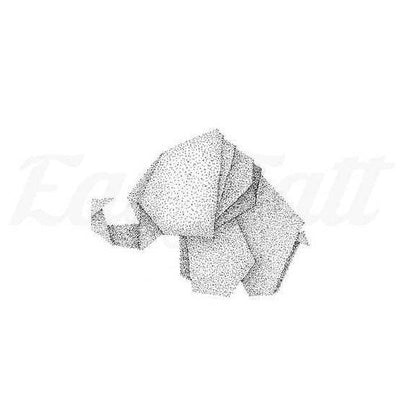 Origami Elephant - Temporary Tattoo