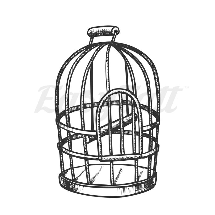 Bird Cage - Temporary Tattoo