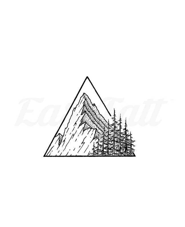 Geometric Mountains - Temporary Tattoo