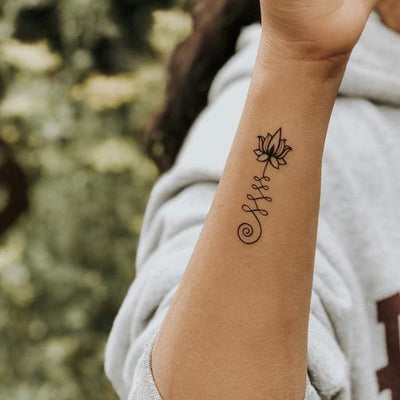 Lotus Unalome - Temporary Tattoo