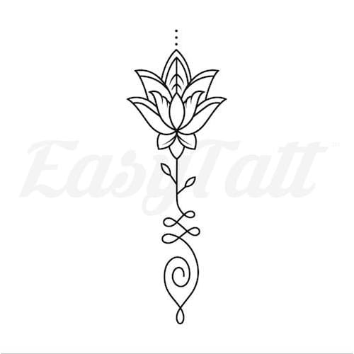 Lotus Unalome - Temporary Tattoo