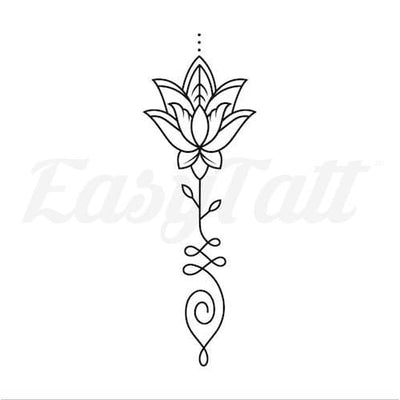 Lotus Unalome - Temporary Tattoo