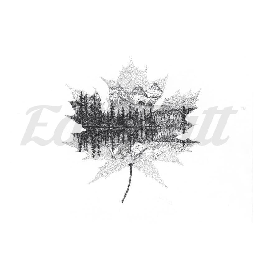 Maple Leaf Lake - Temporary Tattoo