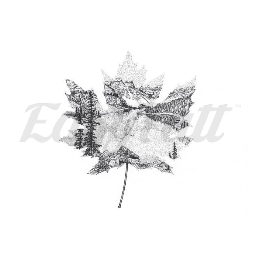 Maple Leaf Lake - Temporary Tattoo