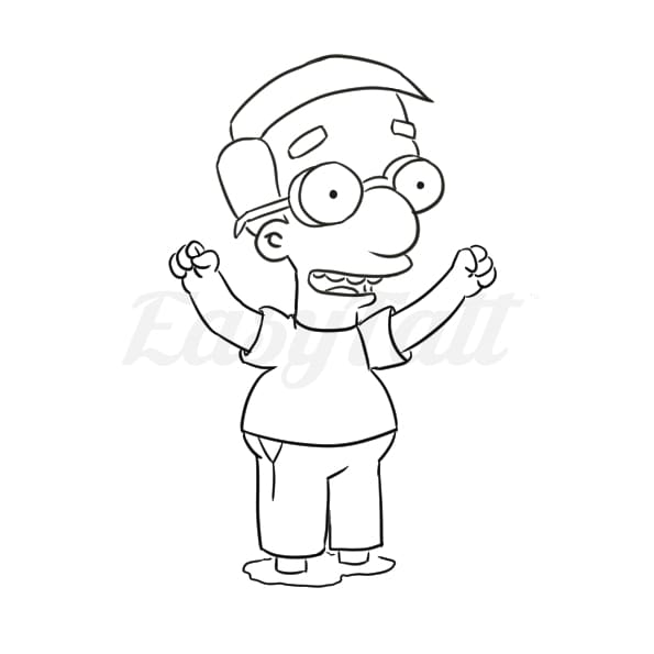 Milhouse Outline - Temporary Tattoo