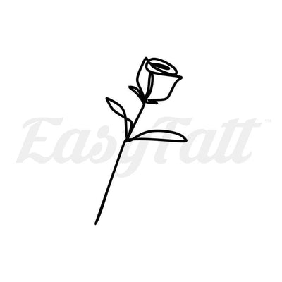 Minimal Rose - Temporary Tattoo