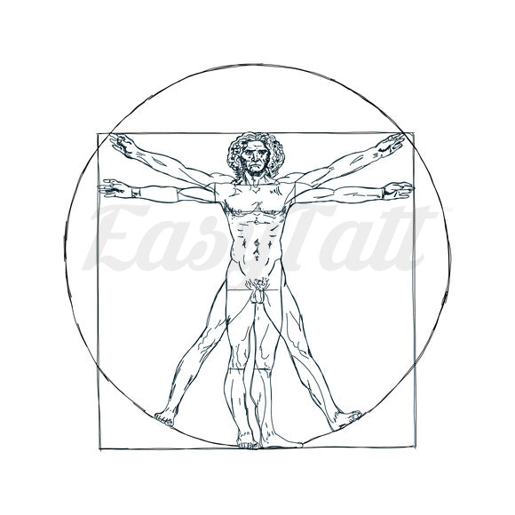 Vitruvian Man - Temporary Tattoo