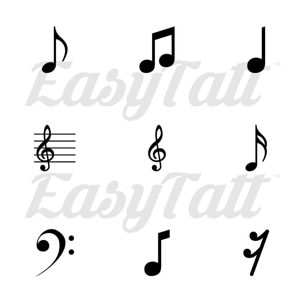 Music Notes - Temporary Tattoo