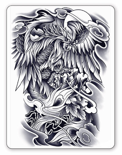 (Full Back) Mythical Bird - Semi-Permanent Tattoo