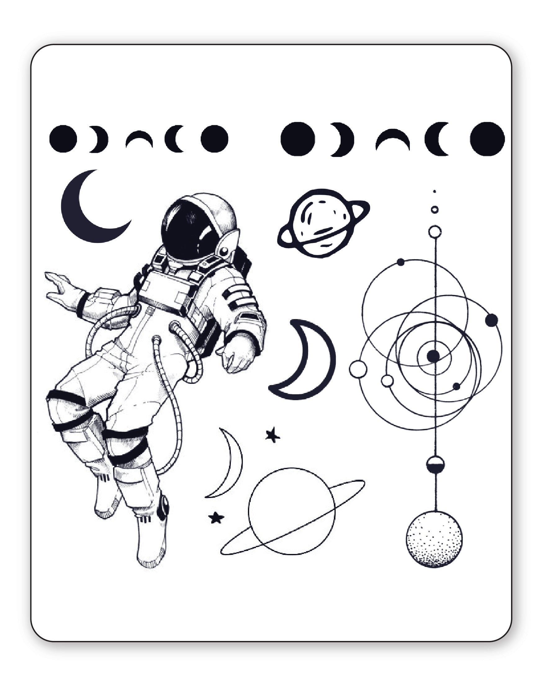 (8 Tattoos) Spaced Out - Semi-Permanent Tattoos