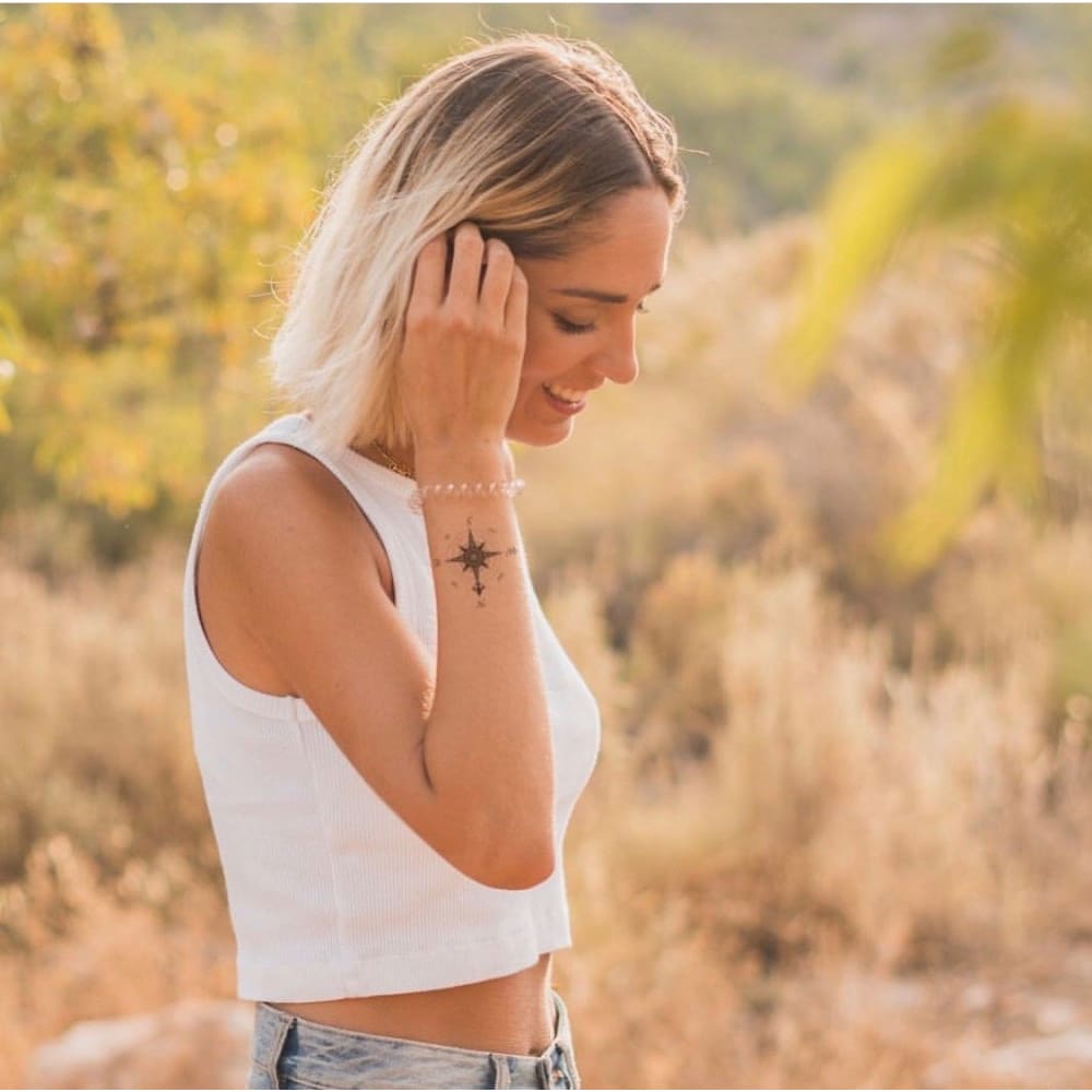 Old Style Compass - Temporary Tattoo