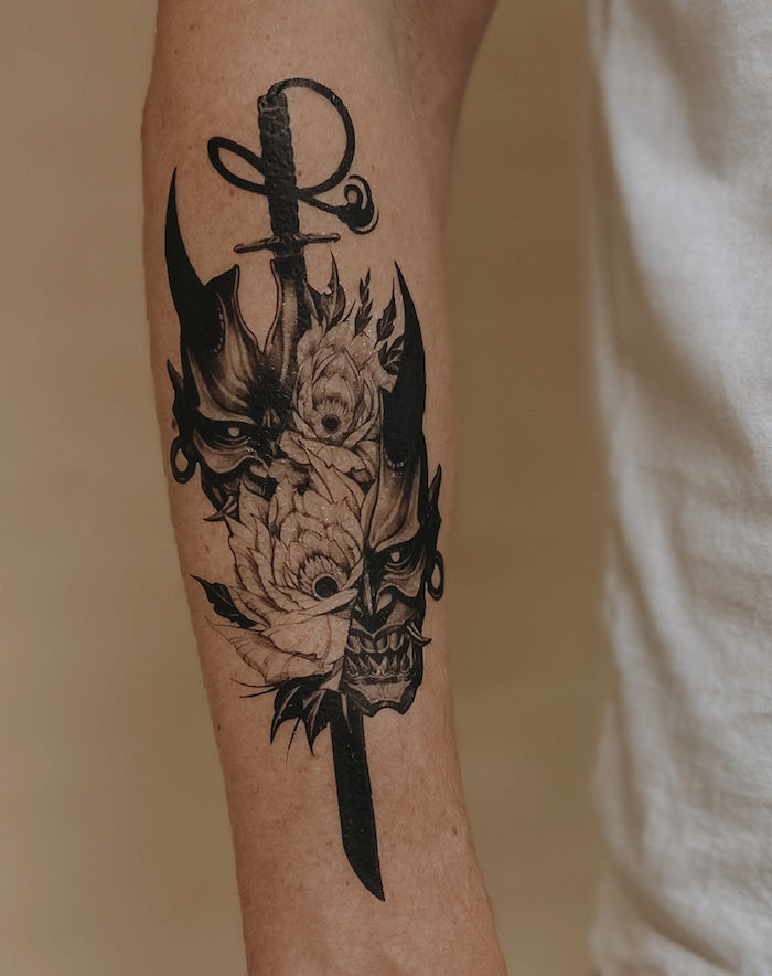 Oni Masks - Temporary Tattoo