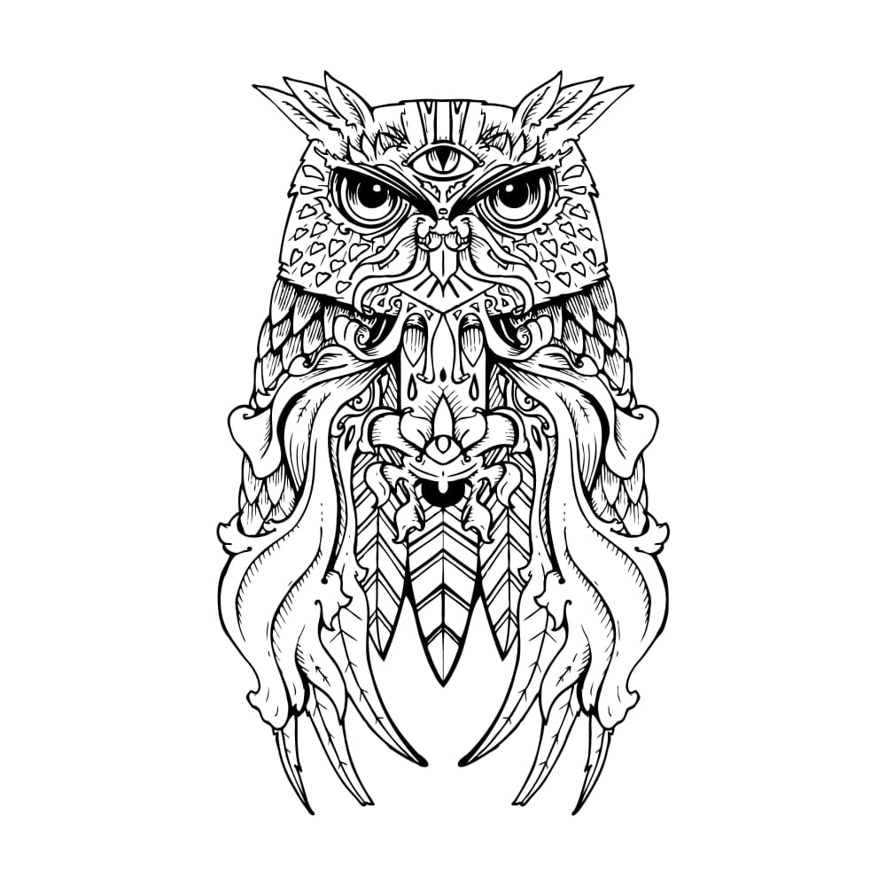 Owl - Temporary Tattoo