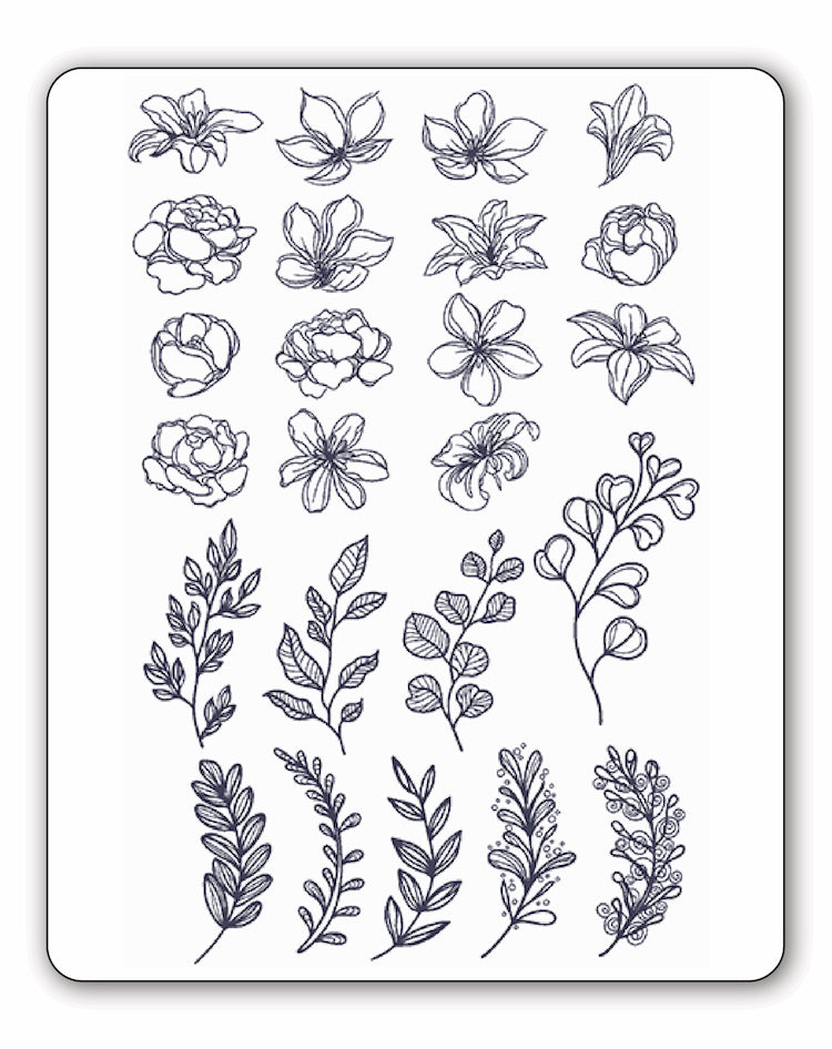 (24 Tattoos) Petals and Branches - Semi-Permanent Tattoos