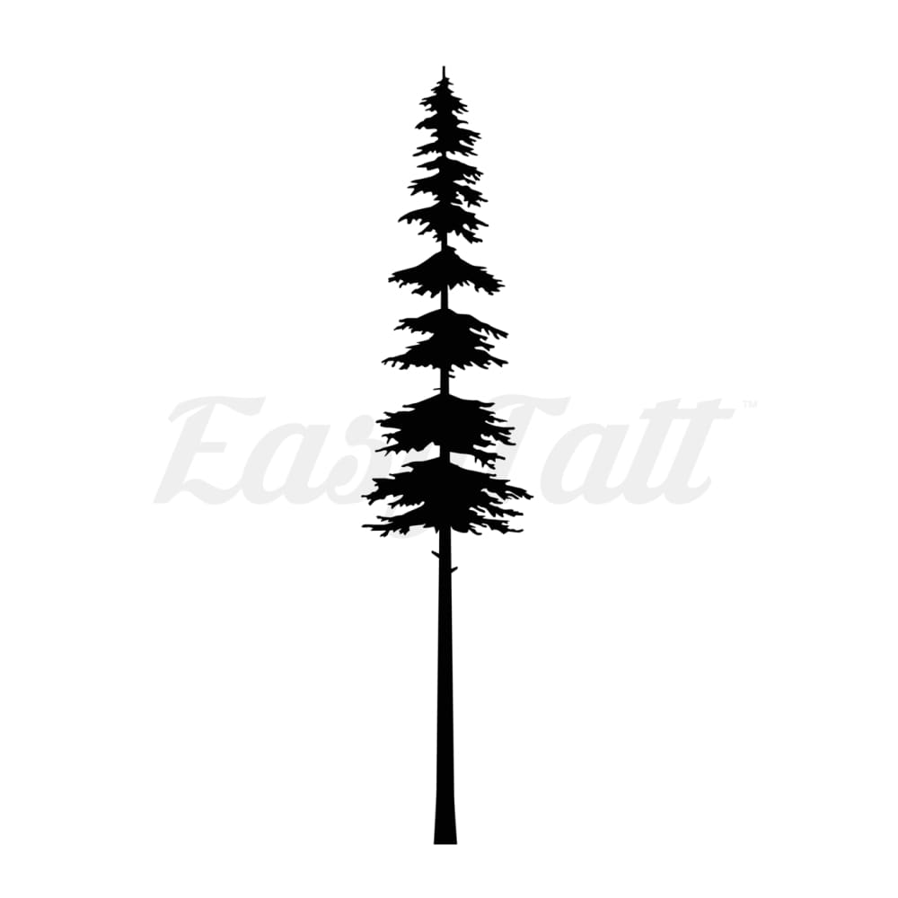 Pine Tree Silhouette - Temporary Tattoo