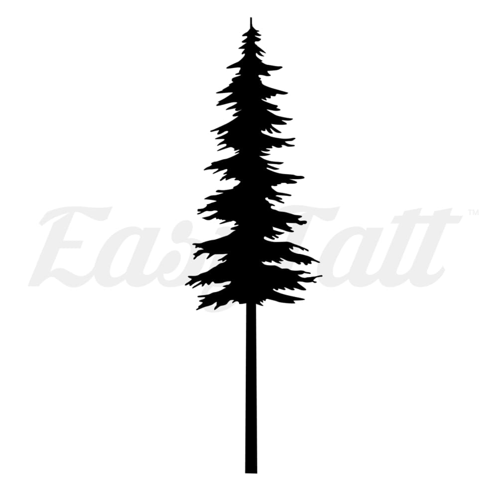 Pine Tree Silhouette - Temporary Tattoo