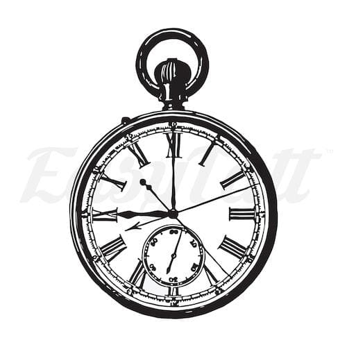 pocket watch temporary tattoo