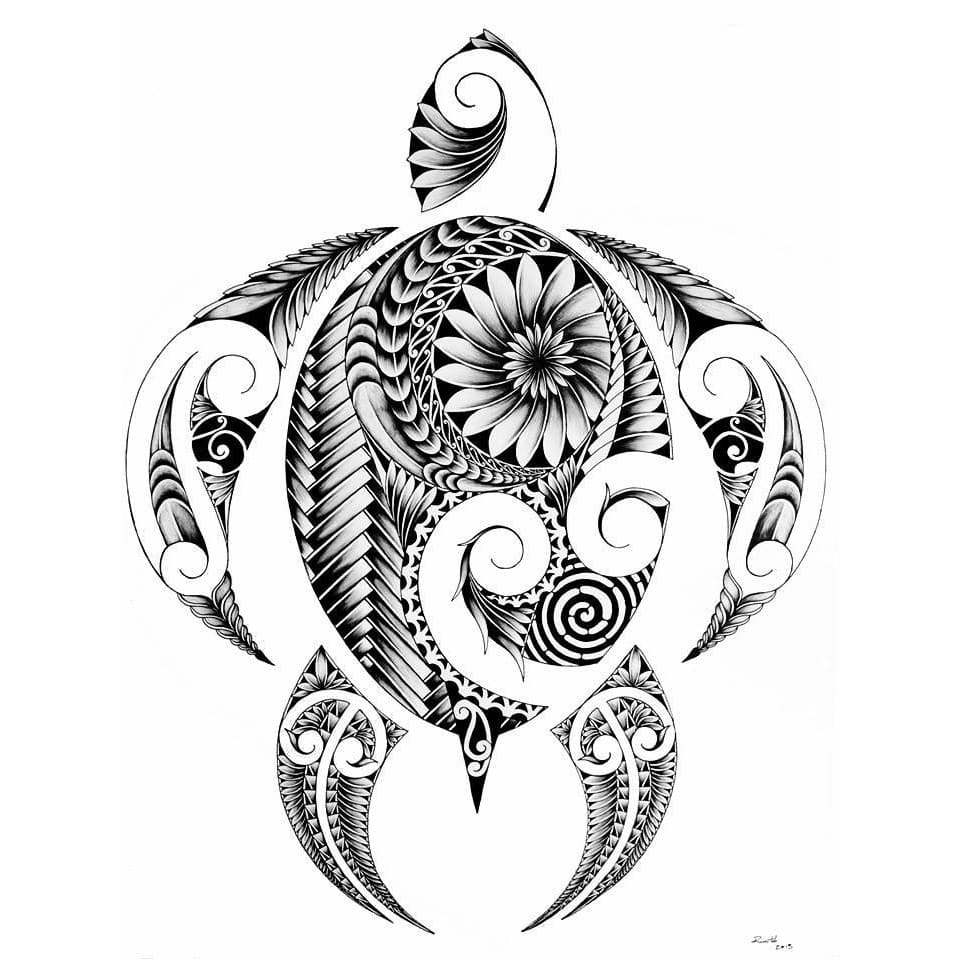 Polynesian Tortoise - Temporary Tattoo