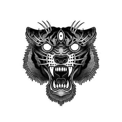 Possessed Tiger - Temporary Tattoo