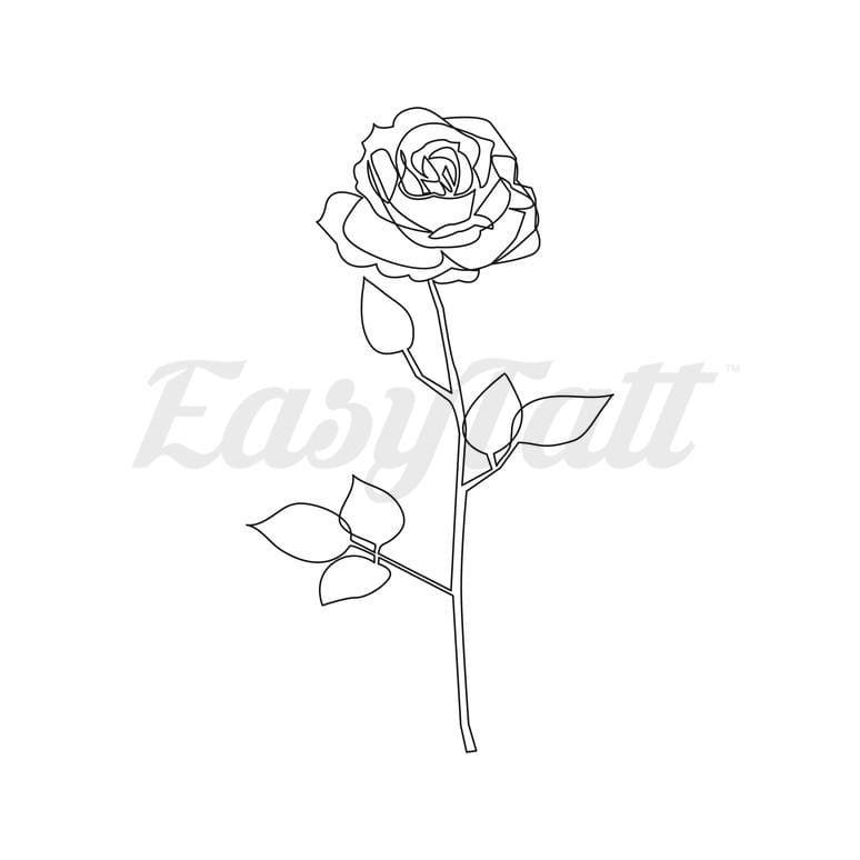 Rose Outline - Temporary Tattoo