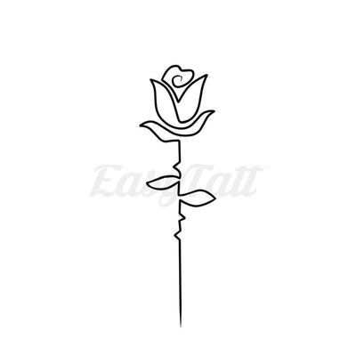 Single Line Rose - Temporary Tattoo