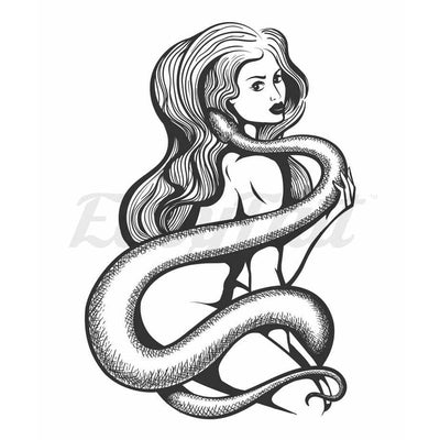 Snake Woman - Temporary Tattoo