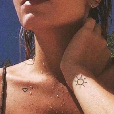 sun symbol temporary tattoo