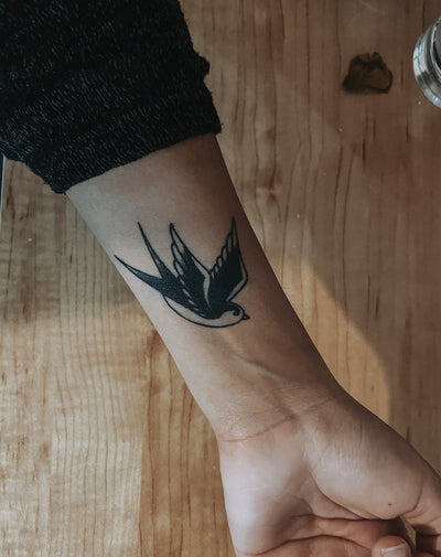 Swallows x 2 - Semi-Permanent Tattoo