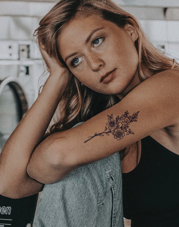 Tall Flowers - Semi-Permanent Tattoo