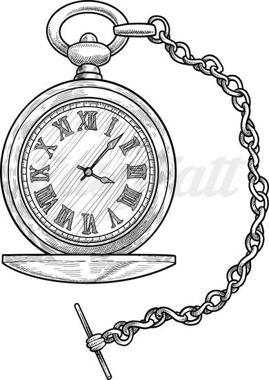 Pocket Watch - Temporary Tattoo