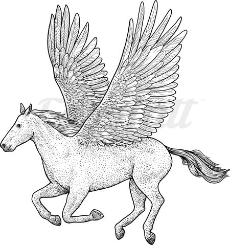 Winged Horse - Temporary Tattoo