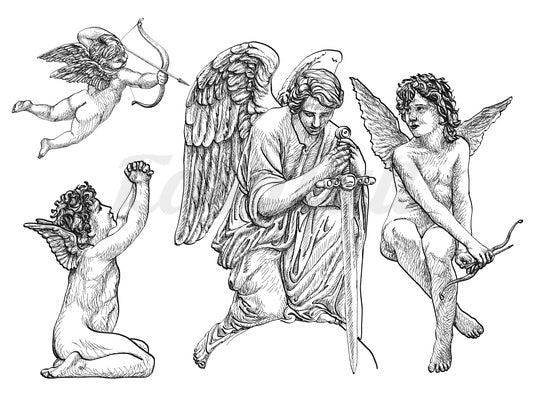 Angels and Cupids - Temporary Tattoos