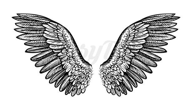 Open Wings - Temporary Tattoo