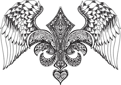 Winged Crest - Temporary Tattoo