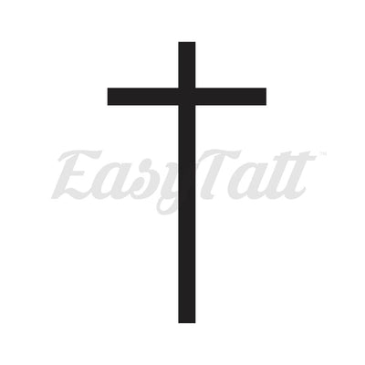 Thin Black Cross - Temporary Tattoo