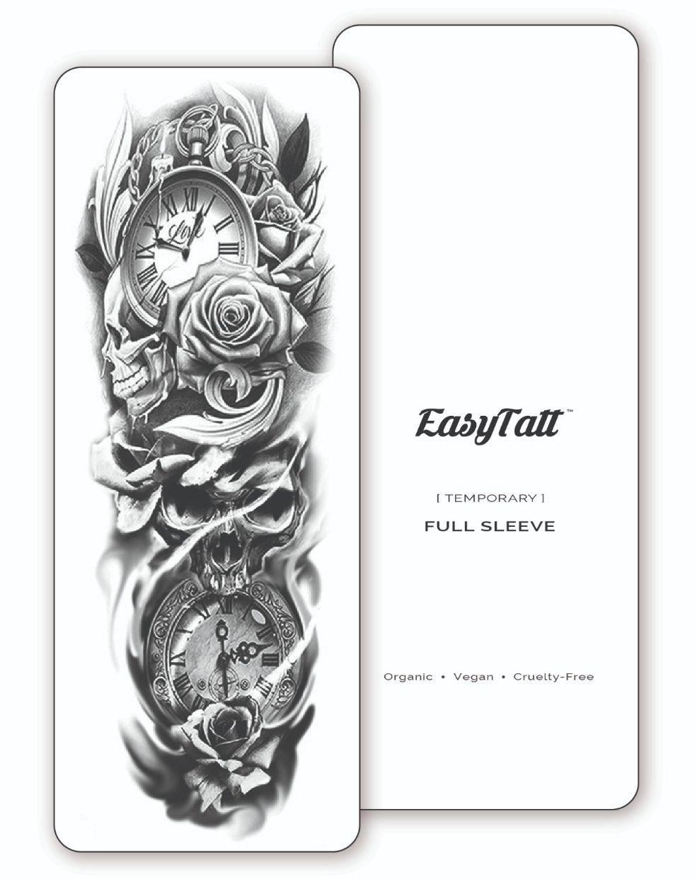 (Full Sleeve) Time's Up - Temporary Tattoo