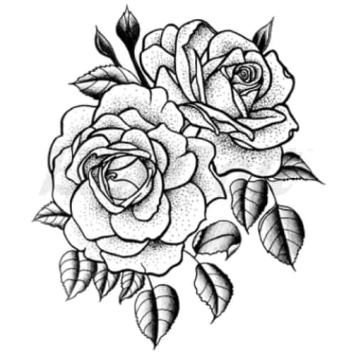 Twin Roses - Temporary Tattoo