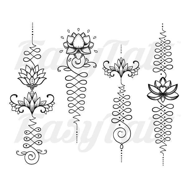 Unalomes Set of 4 - Temporary Tattoo