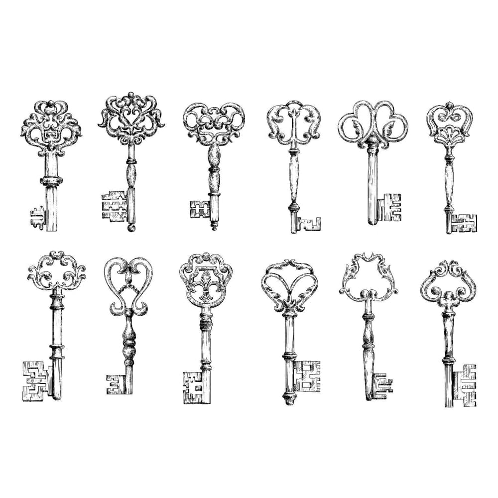 Vintage Key Set - Temporary Tattoo