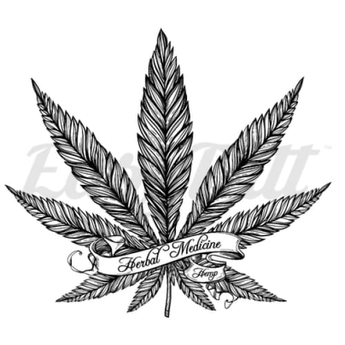 weed leaf temporary tattoo