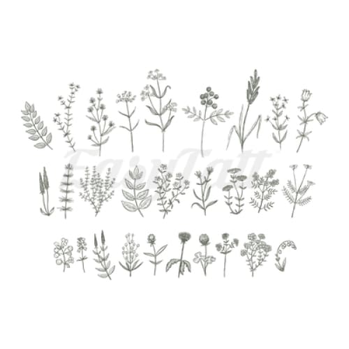 Wild Flowers - Temporary Tattoo